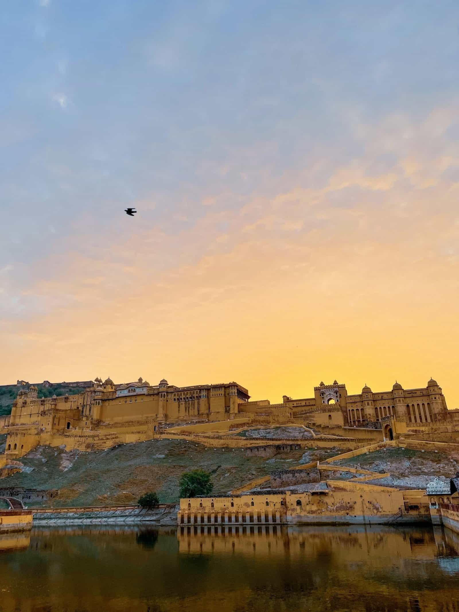 The majestic Amber Fort showcasing traditional Rajput architecture in Jaipur