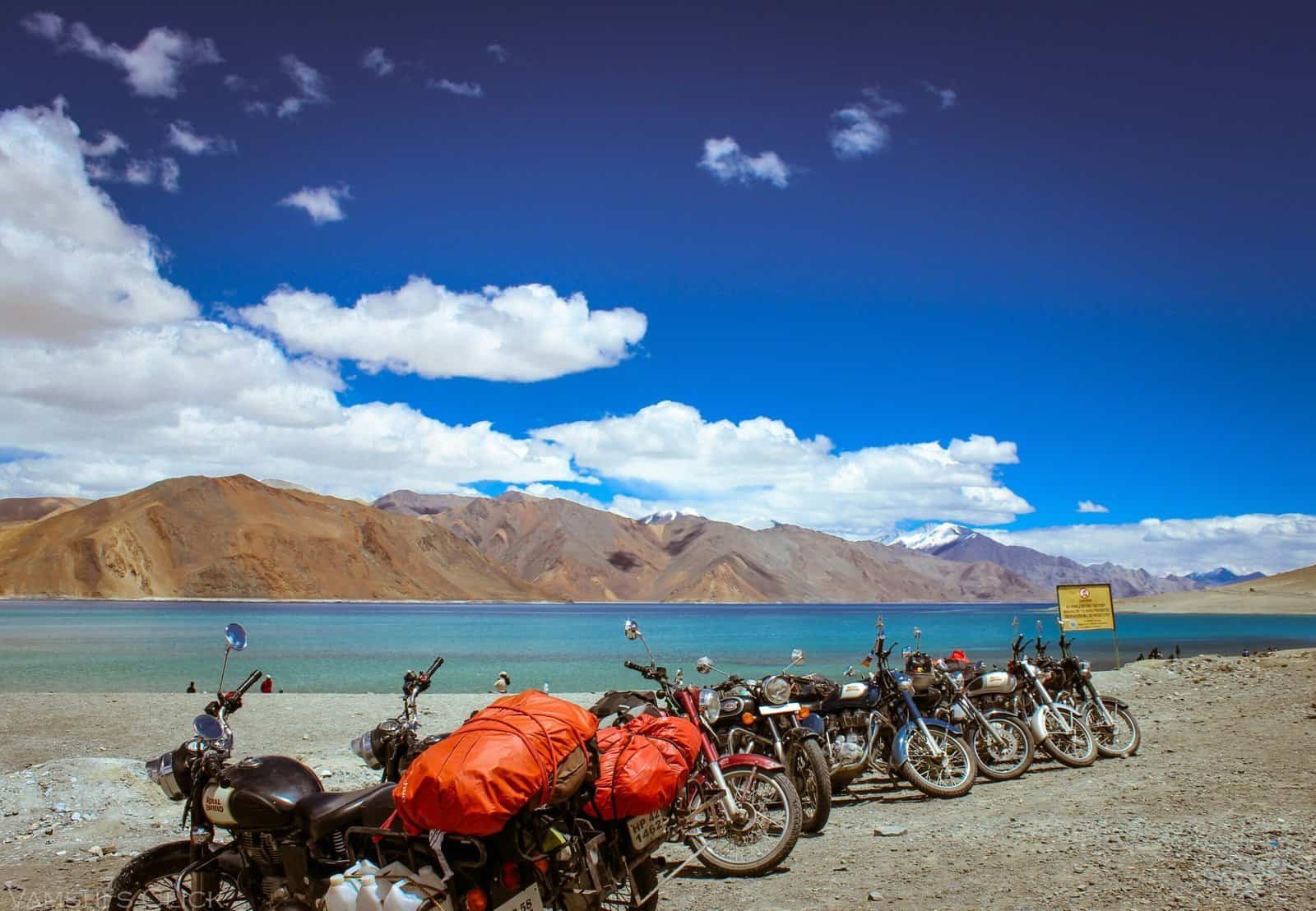 Motorcycle rider in Ladakh, India