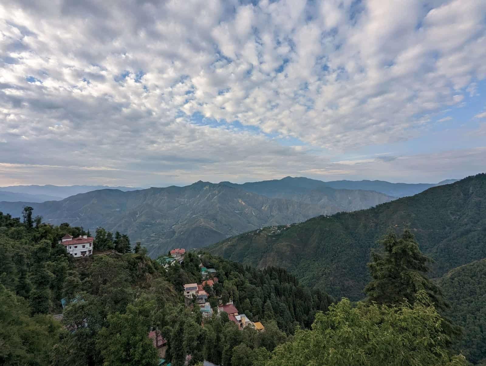 Breathtaking sunset views of the snow-capped Himalayan ranges from Mussoorie Hills