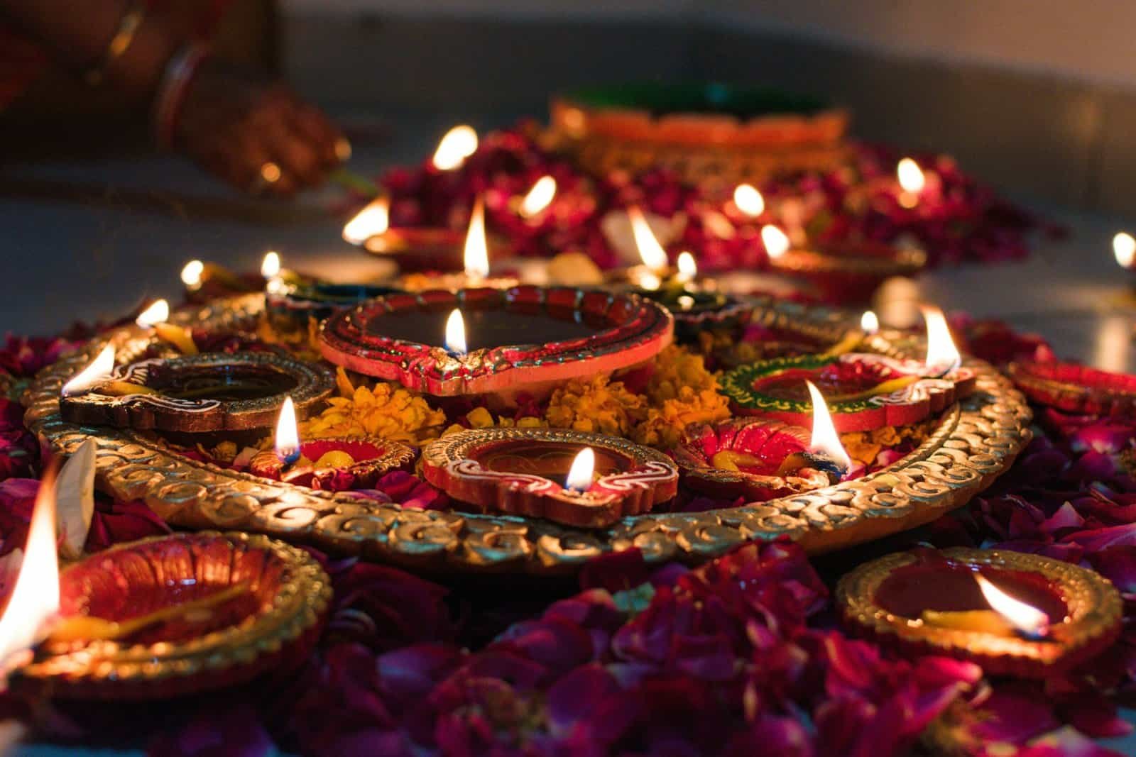 Diwali festival of lights in Varanasi and Jaipur